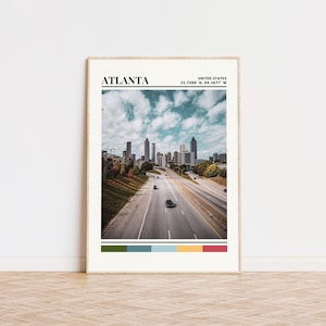 Atlanta Poster, Atlanta Print, Atlanta Art, Atlanta Travel Poster, Atlanta Wall Decor, Atlanta Gift, Custom City Print, United States
