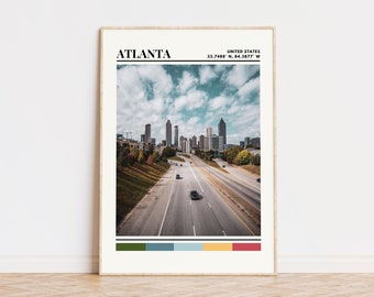 Poster di Atlanta, Atlanta Print, Atlanta Art, Atlanta Travel Poster, Atlanta Wall Decor, Atlanta Gift, Custom City Print, Stati Uniti