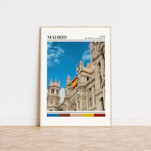 Cartel de Madrid, Impresión de Madrid, Arte de Madrid, Cartel de viaje de Madrid, Decoración de la pared de Madrid, Regalo de Madrid, Impresión personalizada de la ciudad de Madrid, España