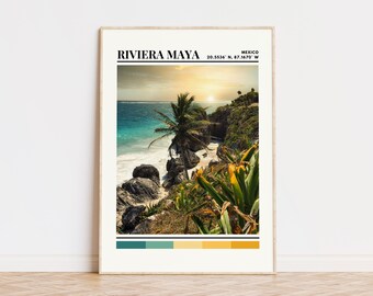 Riviera Maya Poster, Riviera Maya Print, Riviera Maya Art, Poster di viaggio Riviera Maya, Riviera Maya Wall Decor, Regalo Riviera Maya, Messico