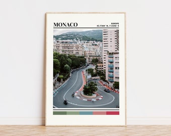 Cartel de Mónaco, Impresión de Mónaco, Arte de Mónaco, Cartel de viaje de Mónaco, Decoración de la pared de Mónaco, Regalo de Mónaco, Impresión personalizada de la ciudad de Mónaco, Foto de Mónaco