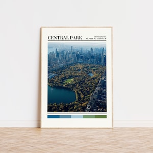 Cartel de Central Park, Impresión de Central Park, Arte de Central Park, Cartel de viaje de Central Park, Decoración de pared de Central Park, Regalo de Central Park, Nueva York