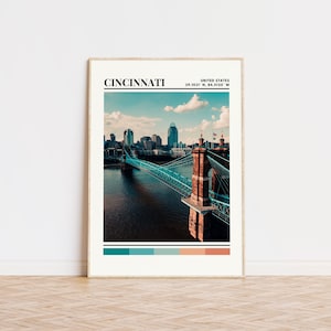 Cincinnati Poster, Cincinnati Print, Cincinnati Art, Cincinnati Travel Poster, Cincinnati Wall Decor, Cincinnati Gift Custom Ohio Print