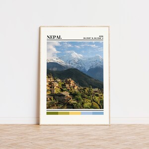 Nepal Poster, Nepal Print, Nepal Art, Nepal Travel Poster, Nepal Wall Decor, Nepal Home Decor, Nepal Gift, Nepal Custom Travel Print