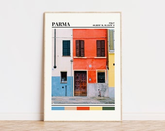 Affiche de Parme, impression de Parme, Art de Parme, affiche de voyage de Parme, décoration murale de Parme, cadeau de Parme, impression de ville personnalisée de Parme, affiche d’Italie, impression d’Italie
