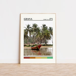 Ghana Poster, Ghana Print, Ghana Art, Ghana Travel Poster, Ghana Wall Decor, Ghana Gift, Ghana Custom City Print, Ghana, Africa