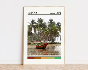 Ghana Poster, Ghana Print, Ghana Art, Ghana Travel Poster, Ghana Wall Decor, Ghana Gift, Ghana Custom City Print, Ghana, Africa