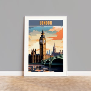 Affiche de voyage de Londres, impression de Londres, art mural de Londres, œuvre d’art de Londres, décor mural de Londres, cadeau de Londres, impression personnalisée de Londres, photo de Londres, Royaume-Uni