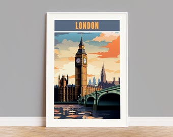 Cartel de viaje de Londres, Impresión de Londres, Arte de la pared de Londres, Obras de arte de Londres, Decoración de la pared de Londres, Regalo de Londres, Impresión personalizada de Londres, Foto de Londres, Reino Unido