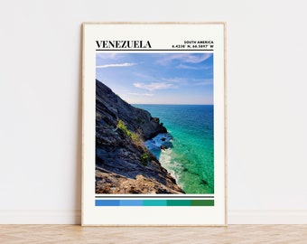 Venezuela Poster, Venezuela Print, Venezuela Art, Venezuela Travel Poster, Venezuela Wall Decor, Venezuela Gift Custom City Print, Venezuela