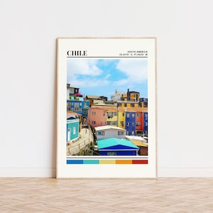 Chile Print, Chile Poster, Chile Art, Chile Travel Poster, Chile Home Decor, Chile Gift, Chile Custom City Print, Chile Wall Art