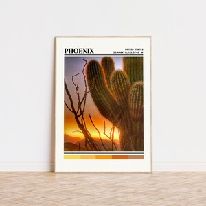 Affiche Phoenix, Phoenix Print, Phoenix Art, Phoenix Travel Poster, Phoenix Wall Decor, Phoenix Gift, Custom City Print Arizona Present