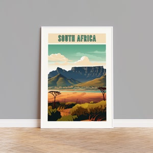 South Africa Travel Poster, South Africa Print, South Africa Wall Art, South Africa Gift, South Africa Photo, South Africa Map, Africa Print