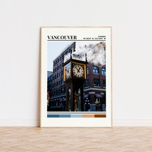 Cartel de Vancouver, impresión de Vancouver, arte de Vancouver, cartel de viaje de Vancouver, decoración de pared de Vancouver, regalo de Vancouver, impresión de ciudad personalizada