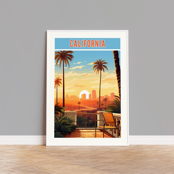 California Travel Poster, California Print, California Wall Art, California Artwork, California Gift, California Custom Print