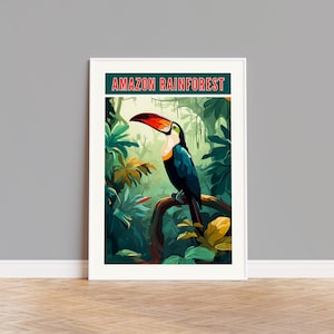 Amazonas Regenwald Reise Poster, Amazonas Druck, Amazonas Wandkunst, Regenwald Kunstwerk, brasilianische Wanddekoration, Brasilien Geschenk, Brasilien Druck