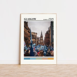 Glasgow Poster, Glasgow Print, Glasgow Art, Glasgow Travel Poster, Glasgow Wall Decor, Glasgow Gift, Glasgow Custom City Print, Scotland