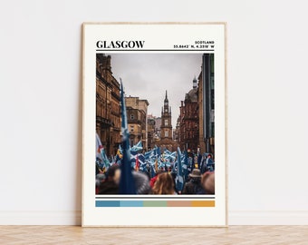 Glasgow Poster, Glasgow Print, Glasgow Art, Glasgow Travel Poster, Glasgow Wall Decor, Glasgow Gift, Glasgow Custom City Print, Scotland