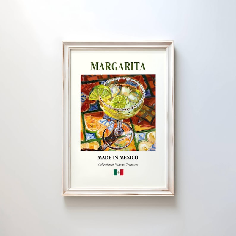 Margarita Poster, Traditional Mexican Drink Wall Art, Kitchen & Café