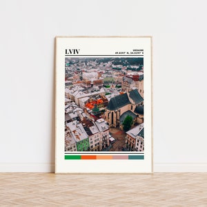 Lviv Poster, Lviv Print, Lviv Art, Lviv Travel Poster, Lviv Wall Decor, Lviv Gift, Lviv Custom City Print, Oekraïne Print, Oekraïne Poster