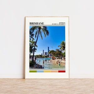 Brisbane Poster, Brisbane Print, Brisbane Art, Brisbane Travel Poster, Brisbane Wall Decor, Brisbane Gift Custom City Print, Australia