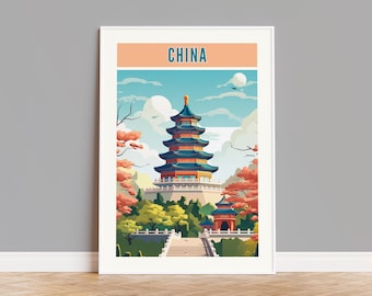 China Travel Poster, China Print, China Wall Art, China Artwork, China Wall Decor, China Gift, China Custom Print, China Photo, China Map