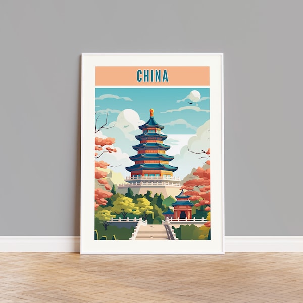 China Travel Poster, China Print, China Wall Art, China Artwork, China Wall Decor, China Gift, China Custom Print, China Photo, China Map