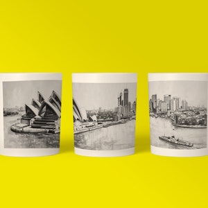 Australia Mug, Sydney Mug, Australia Coffee Mug, Australia Gift, Sydney Opera House Gift, Pencil Sketch, Vacation Mug, 11oz Mug
