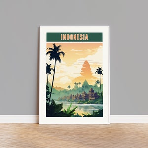 Indonesia Travel Print, Indonesia Poster, Indonesia Wall Decor, Indonesia Artwork, Indonesia Home Art, Indonesia Gift, Indonesia Map