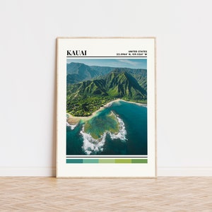 Kauai Poster, Kauai Print, Kauai Art, Kauai Travel Poster, Kauai Wall Decor, Kauai Gift, Kauai Custom City Print, Hawaii Poster
