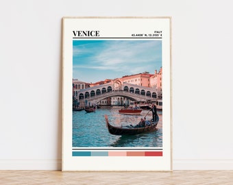 Venedig affisch, Venedigtryck, Venedigkonst, Venedig reseaffisch, Venedig väggdekor, Venedig present, Venedig anpassat stadstryck, Italien affisch