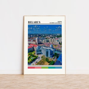 Belarus Poster, Belarus Print, Belarus Art, Belarus Travel Poster, Belarus Wall Decor, Belarus Gift Custom City Print, Belarus, Europe