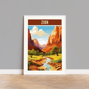 Zion National Park Reise Poster, Zion Print, Zion Wandkunst, Zion Kunstwerk, Zion Geschenk, Zion Custom Print, Zion Photo, Utah Print, Utah Poster