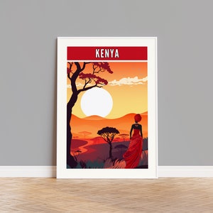 Kenya Travel Poster, Kenya Print, Kenya Wall Art, Kenya Artwork, Kenya Wall Decor, Kenya Gift, Kenya Custom Print, Kenya Photo, Africa