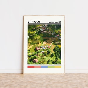 Poster del Vietnam, Stampa del Vietnam, Arte del Vietnam, Poster di viaggio del Vietnam, Decorazione della parete del Vietnam, Regalo del Vietnam, Stampa di viaggio personalizzata del Vietnam