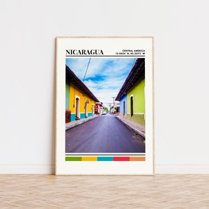 Nicaragua Poster, Nicaragua Print, Nicaragua Art, Nicaragua Travel Poster, Nicaragua Wall Decor, Nicaragua Gift, Nicaragua Custom Map Print