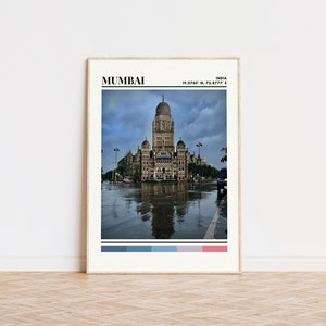 Mumbai Poster, Mumbai Print, Mumbai Art, Mumbai Travel Poster, Mumbai Wall Decor, Mumbai Gift Custom City Print, India
