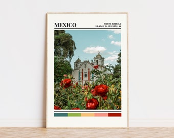 Mexico Poster, Mexico Print, Mexico Art, Mexico Travel Poster, Mexico Wall Decor, Mexico Gift Custom City Print, Mexico, North America