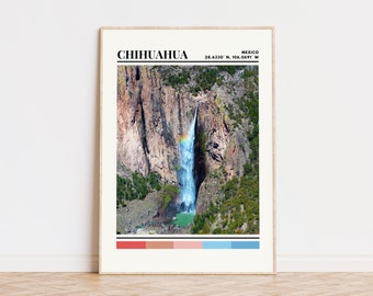 Impresión de Chihuahua, cartel de Chihuahua, arte de Chihuahua, cartel de viaje de Chihuahua, decoración de pared de Chihuahua, regalo de Chihuahua, impresión de México, cartel de México