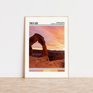 Moab Poster, Moab Print, Moab Art, Moab Travel Poster, Moab Wall Decor, Moab Gift, Moab Custom City Present, Utah Print