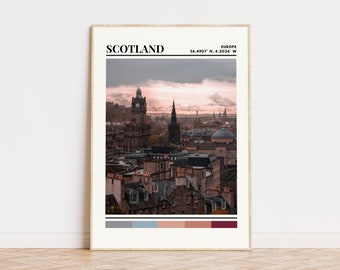 Scotland Poster, Scotland Print, Scotland Art, Scotland Travel Poster, Scotland Wall Decor, Scotland Gift Custom City Print, United Kingdom