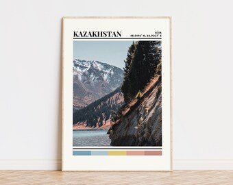 Kazakhstan Poster, Kazakhstan Print, Kazakhstan Art, Kazakhstan Travel Poster, Kazakhstan Wall Decor, Kazakhstan Gift, Kazakhstan Map