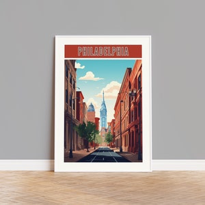 Philadelphia Travel Poster, Philadelphia Print, Philadelphia Wall Art, Philadelphia Artwork, Philadelphia Gift, Philadelphia Custom Print