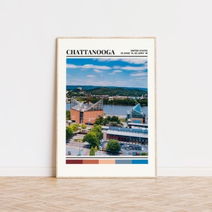 Cartel de Chattanooga, impresión de Chattanooga, arte de Chattanooga, cartel de viaje de Chattanooga, decoración de la pared de Chattanooga, regalo personalizado ciudad impresión Tennessee