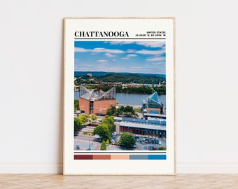 Chattanooga Poster, Chattanooga Print, Chattanooga Art, Chattanooga Travel Poster, Chattanooga Wall Decor, Gift Custom City Print Tennessee