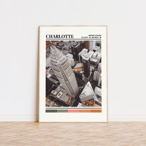 Charlotte Poster, Charlotte Print, Charlotte Art, Charlotte Travel Poster, Charlotte Wall Decor, Charlotte Gift, Charlotte Custom City Print