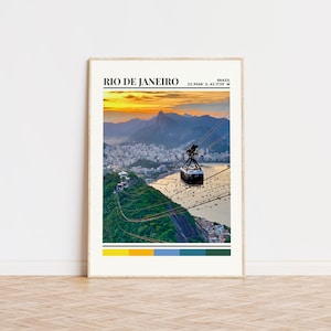 Rio De Janeiro Poster, Rio Print, Rio Art, Rio Travel Poster, Rio Wall Decor, Rio de Janeiro Gift, Brazil Custom City Print, Brazil Poster