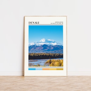 Denali Poster, Denali Print, Denali Art, Denali Travel Poster, Denali Wall Decor, Denali National Park Gift, Denali National Park Print