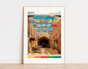 Iran Poster, Iran Print, Iran Art, Iran Travel Poster, Iran Wall Decor, Iran Home Decor, Iran Gift Custom Travel Print, Iran Present