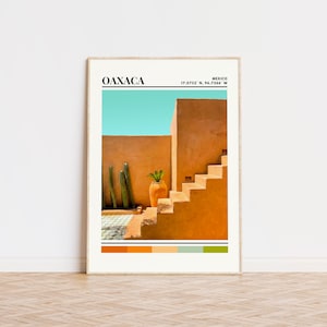 Póster de Oaxaca, Impresión de Oaxaca, Arte de Oaxaca, Póster de viaje de Oaxaca, Decoración de pared de Oaxaca, Impresión de ciudad personalizada de regalo de Oaxaca, Recuerdo de Oaxaca, México